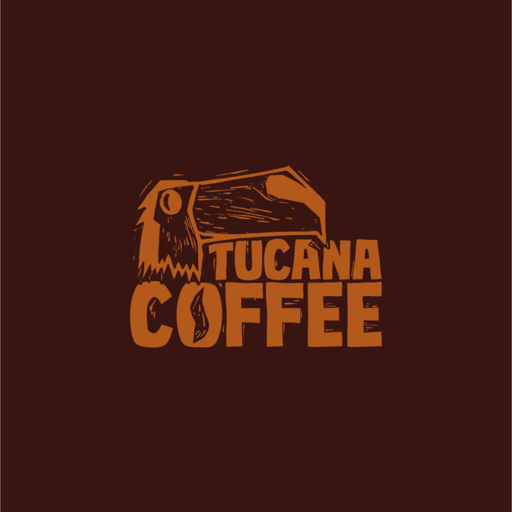 logo tucana coffee orange sur maron