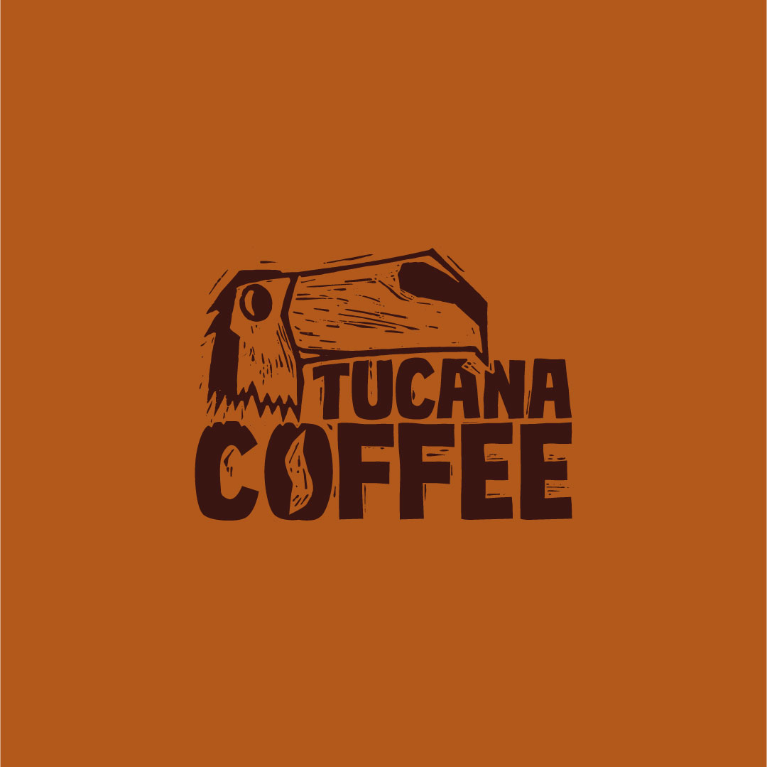 logo tucana coffee maron sur orange